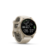 Garmin Fenix 8 Amoled 43mm Sapphire Soft Gold homokkő/szürke szilikon szíjjal pulzusmérő óra
