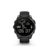 Garmin Fenix 8 Amoled 47mm Sapphire Carbon Gray DLC Titanium fekete/sötétszürke szilikon szíjjal pulzusmérő óra
