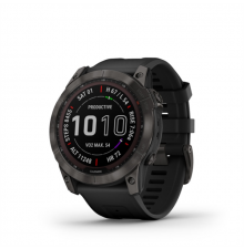 Garmin fenix 7X Pro Solar Carbon Grey fekete szilikon szíjjal pulzusmérő óra