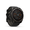 Garmin Fenix 8 Solar 51mm Sapphire Carbon Gray DLC Titan fekete/sötétszürke szilikon szíjjal