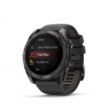 Garmin Fenix 8 Amoled 51mm Sapphire Carbon Gray DLC fekete/sötétszürke szilikon szíjjal pulzusmérő óra