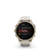 Garmin Fenix 8 Amoled 43mm Sapphire Soft Gold homokkő/szürke szilikon szíjjal pulzusmérő óra