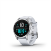 Garmin fenix 7S Silver-Whitestone pulzusmérő óra
