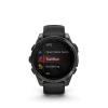 Garmin Fenix 8 Amoled 47mm Sapphire Carbon Gray DLC Titanium fekete/sötétszürke szilikon szíjjal pulzusmérő óra