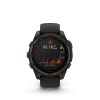Garmin Fenix 8 Solar 47mm Sapphire Carbon Gray DLC Titan fekete/sötétszürke szilikon szíjjal