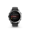 Garmin fenix E 47mm Stainless Steel, Graphite fekete szilikon szíjjal pulzusmérő óra