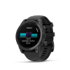 Garmin fenix E 47mm Slate Gray Steel fekete szilikon szíjjal pulzusmérő óra