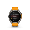 Garmin Fenix 8 Amoled 47mm Sapphire Titan narancs/szürke szilikon szíjjal pulzusmérő óra