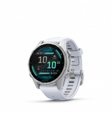 Garmin Fenix 8 Amoled 43mm Whitestone fehér szilikon szíjjal pulzusmérő óra