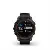 Garmin fenix 7 Pro Sapphire Solar Carbon Grey DLC Titánium fekete szilikon szíjjal pulzusmérő óra