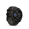 Garmin Fenix 8 Solar 47mm Sapphire Carbon Gray DLC Titan fekete/sötétszürke szilikon szíjjal
