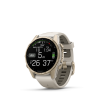 Garmin Fenix 8 Amoled 43mm Sapphire Soft Gold homokkő/szürke szilikon szíjjal pulzusmérő óra
