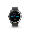 Garmin fenix E 47mm Stainless Steel, Graphite fekete szilikon szíjjal pulzusmérő óra