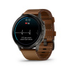 Garmin Venu 4 - 45mm Brown Leather Szilikon és Bőr szíjjal