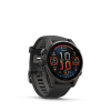 Garmin Fenix 8 Amoled 43mm Sapphire Carbon Gray Titanium DLC fekete/sötétszürke szilikon szíjjal pulzusmérő óra