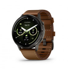 Garmin Venu 4 - 45mm Brown Leather Szilikon és Bőr szíjjal