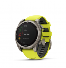 Garmin Fenix 8 Solar 51mm Sapphire Titan neonsárga/grafit szilikon szíjjal pulzusmérő óra