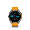 Garmin Fenix 8 Amoled 47mm Sapphire Titan narancs/szürke szilikon szíjjal pulzusmérő óra
