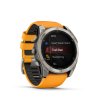 Garmin Fenix 8 Amoled 51mm Sapphire Titan narancs/szürke szilikon szíjjal pulzusmérő óra