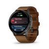 Garmin Venu 4 - 45mm Brown Leather Szilikon és Bőr szíjjal