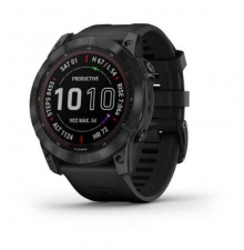 Garmin fenix 7X Pro Sapphire Solar Carbon Gray DLC Fekete Szíjjal pulzusmérő óra
