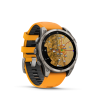 Garmin Fenix 8 Amoled 47mm Sapphire Titan narancs/szürke szilikon szíjjal pulzusmérő óra