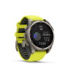 Garmin Fenix 8 Solar 51mm Sapphire Titan neonsárga/grafit szilikon szíjjal pulzusmérő óra