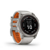 Garmin fenix 7X Pro Sapphire Solar Titánium narancs színű szilikon szíjjal pulzusmérő óra