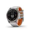 Garmin fenix 7X Pro Sapphire Solar Titánium narancs színű szilikon szíjjal pulzusmérő óra
