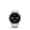 Garmin Fenix 8 Amoled 43mm Whitestone fehér szilikon szíjjal pulzusmérő óra